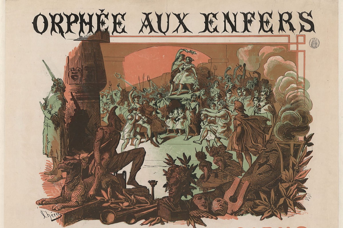 Poster for 1867 revival of "Orphée aux enfers" By Jules Chéret