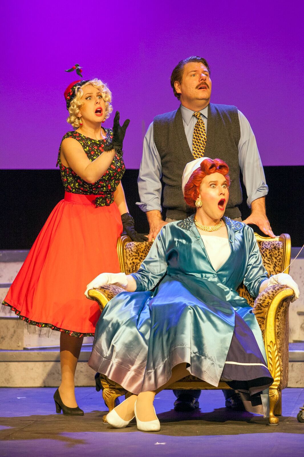 Photo by John Lamb Will Bonfiglio, Shannon Nara and Stephen Peirick in 'Red Scare on Sunset' at Stray Dog Theatre, Photo by John Lamb