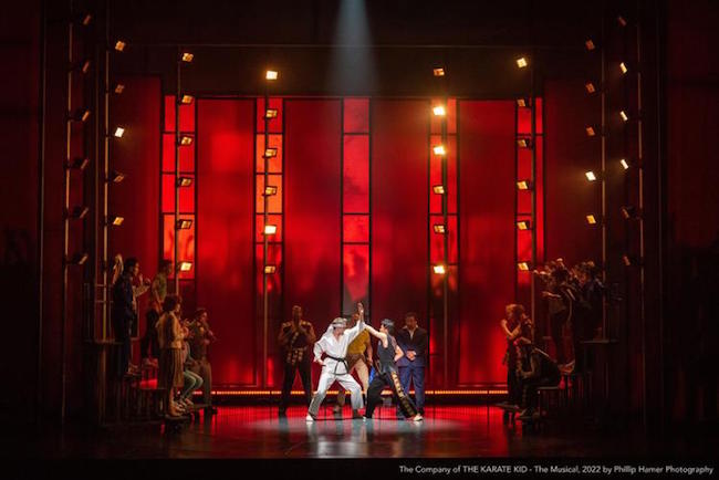 A scene from the world premiere of 'The Karate Kid the musical' at STAGES St Louis, photo by Philip Hamer. A scene from the world premiere of 'The Karate Kid the musical' at STAGES St Louis, photo by Philip Hamer.