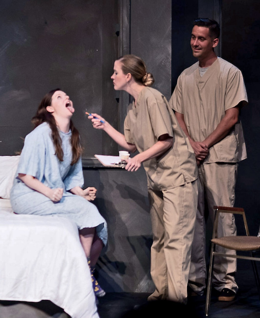 Photo by Justin Foizey 'The Gettier Problem' by Michael Long, Directed by Wendy Greenwood, (l to r) Colleen Backer, Erin Brewer and Spencer Sickmann, Photo by Justin Foizey