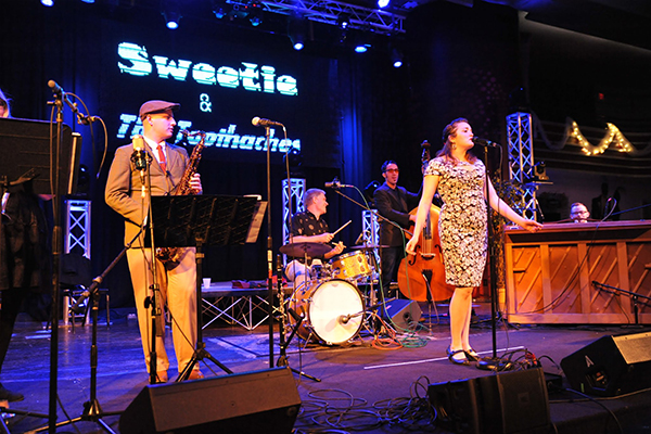 Sweetie and the Toothaches playing music at the historic Casa Loma Ballroom