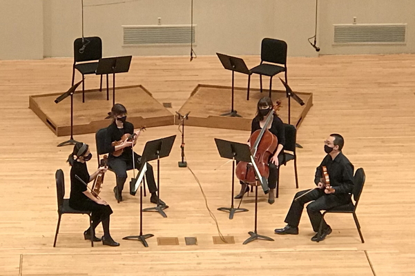 L-R: Xiaoxiao Qiang, Andrea Jarrett, Jonathan Chu, Jennifer Humphreys L-R: Xiaoxiao Qiang, Andrea Jarrett, Jonathan Chu, Jennifer Humphreys