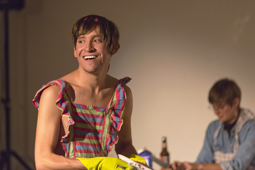John Michael searches for true love in 'Meatball Séance' at the St Lou Fringe Festival. Photo by Robert Crowe.