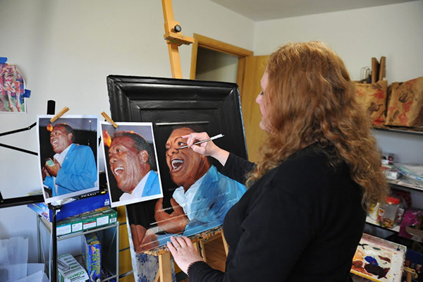 ''Expressions of the Blues" is A Dream Come True for Carol Boss. Photo by Bob Baugh.